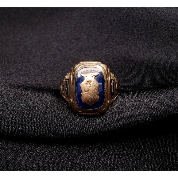 Rare Find Vintage 10K Solid Gold Ring With Blue Stone - Picture 2 of 6